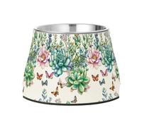 Unique Lavender Silver Dogs Food Bowl Elevated Stainless Steel Metal Pets Bowls for Small Pet Whisker Relief