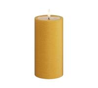 Unique LED Candles - Handmade Real Wax Ochre Yellow Flickering Flameless Candle with 3D Real Flame™ Technology - 1500+ Hour Battery Life (7.5 x 12.5 cm)