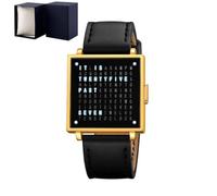 Unique LED Letters Watch - Stainless Steel Unisex With Led Display, Multifunction Sports Square Watch Gift for Men Women