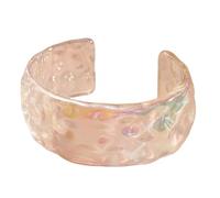 Unique Lightweight Acrylic Geometric Comfortable Iridescents Versatile Jewelry Accessory Bangle Statement Cuff Oversized Cuff Rainbow Modern Art Inspired Festival Jewelry Rave Bold Fashion Cosplay