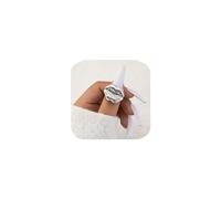 Unique Lip Shaped Statement Ring for Women Girls Red Silver Exaggerated Chunky Red Big Mouth Lipstick Kiss Funny Cute Small Lip Shape Promise Finger Ring(Silver), R-22924-PS