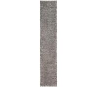 Unique Loom Solo Solid Shag Collection Modern Plush Rug, Lush and Soft, Polypropylene, Cloud Grey, 2' 6" x 13' 1" Runner