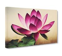 Unique Lotus Flower Canvas Print | Gallery Wrapped 30mm Frame Wall Art | 30x20 inches | Ready to Hang | Contemporary Floral Picture | Living Room Bedroom Lounge Office