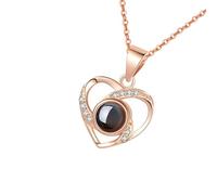 Unique Love Projection Necklace Hollow Heart Necklace Couples Jewelry Fashion Heart Neck Suitable For Gifts Stainless Steel