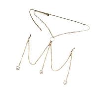 Unique M Pattern Teardrop Heart Charm Body Chain Silver/Gold Tone Bra Chain Accessory Lightweight Women’s Jewelry Stylish Body