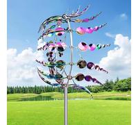 Unique Magic Metal Windmill 3D Wind Chimes Garden Wind Chimes for Decking Lawn Garden Decoration (Multicolor)
