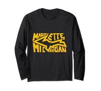 Unique Marquette Michigan Upper Peninsula Yellow Map Long Sleeve T-Shirt
