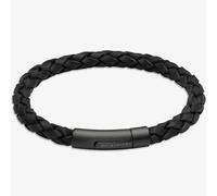 Unique Mens Black Braided Leather Bracelet B493BL/21CM