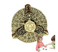 Unique Metal Game Set - Fantastic Polyhedral Set - Roulette Spinner, Retro Sprocket Wheel Zinc Alloy Role Play Fidget Toys for Board Games