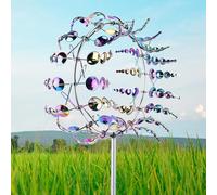Unique Metal Windmill, 3D Wind Spinner Powered Kinetic Sculptures, Wind Catcher Magical Wind Spinners for Yard Patio Garden Lawn Decoration Outdoor, with Storage Box (Multi-color)
