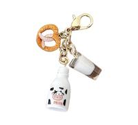 Unique Milk Bread Shaped Keyring Coin Purse Decoration Compact Handcrafted Decorative Friend Family Creative Diary Charm Accessory