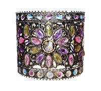 Unique Modern Chandelier Style Tilly Flower Design Ceiling Light Shade Chic Moroccan Universal Fit Pendent Gem Droplet for Home, Office, Living Room, Café, Decoration (Brown)