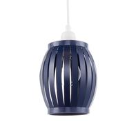 Unique Modern Grill Style Pendant Lighting Shade in Dark Navy Midnight Blue | 11w | 10cm x 17cm | Curved Metal Strips by Happy Homewares