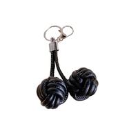 Unique Monkey Fist Knot Ball Keychain; Made from Durable Leather, Ideal Backpack Accessory or Gift