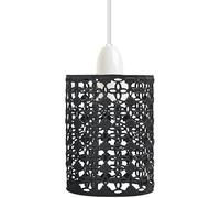 Unique Moroccan Designed Black Metal Circular Pendant Light Shade with Floral Decor | 9.50cm Diameter, Ceiling Lights lampshade for Kitchen Light Ceiling lamp