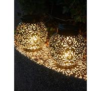 Unique Mothers Day and Birthday Gift for Mum, MOXTOYU Solar Lanterns, 2Pack Outdoor Solar Lights with IP44 Water Resistant, Auto On/Off Metal Yard Art Garden Lights for Lawn, Patio (Black)