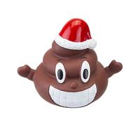 Unique Multicolor Christmas Vinyl Poo Dog Toy - 13cm X 9cm (1 Pc.) - Fun & Festive Squeaky Playtime Companion - Perfect For Puppies & Adult Dogs