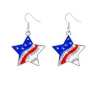 Unique National Prides Inspired Studs Earrings Comfortable Independence Day Themed Accessories for Women Girls Patriotic Star Earrings, One Size, as described, as described