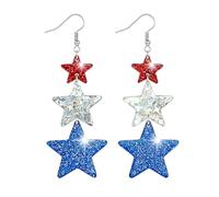 Unique National Prides Inspired Studs Earrings Comfortable Independence Day Themed Accessories for Women Girls Patriotic Star Earrings, One Size, as described, as described