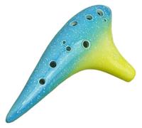 Unique Natural Smoked Ocarina Shape Ocarina Beginner Ocarina Ocarina 12-hole AC professional beginner ocarina twelve-hole playing type bright starry sky light blue