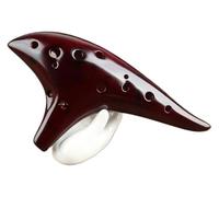 Unique Natural Smoked Ocarina Shape Ocarina Ocarina Ceramic Ocarina 12 Hole Alto C Key AC Ocarinas Professional Ocarina Of Time Instruments(Red)