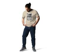 Unique Newspaper Style Print with Motivational Message on Stay Driven, Focused, Relentless,Too Peculiar 100% Cotton Heavyweight T-Shirt (UK, Alpha, L, Regular, Regular, Beige)