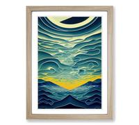Unique Ocean Abstract Vol.1 Framed Print | A2 Oak Framed Wall Art | Ready to Hang | Abstract Nautical Picture | Living Room Bedroom Lounge Office