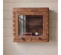 Unique One of a Kind - Carved Wall Display Cabinet - 1 Door - Natural - Glass and Wood