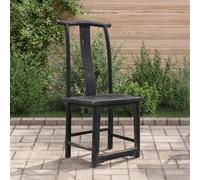 Unique One of a Kind - Distressed Outdoor Chair - Curved Splat Back - Black - Elm Wood