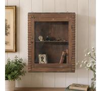 Unique One of a Kind - Handcrafted Wall Display Cabinet - 1 Door - Brown - Glass and Wood