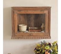 Unique One of a Kind - Handcrafted Wall Display Cabinet - 1 Door - Natural - Glass and Wood