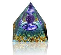 Unique Orgonite Pyramid with Amethyst Sphere & Bagua Formation | Energy Healing Crystal Decor for Home & Meditation