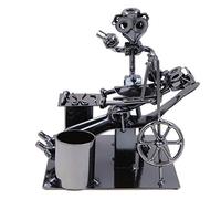Unique Orthopedic Dentist Performing Oral Operation Metal Sculpture with Pen Holder Iron Man Statue Ornament Doctor Figurine for Dentist Gift Office Clinic Desk Decoration Craft(8214)