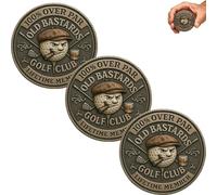 Unique Over Par Old Bastards Golf Coin, Funny Golf Challenge Coin for Men Golfers with Whiskey Design, Lifetime Golfs Club Member Coins, Gag Gift for Golfs Player and Lover (3pcs)