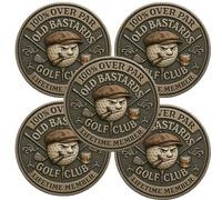 Unique Over Par Old Bastards Golf Coin, Funny Golf Challenge Coin for Men Golfers with Whiskey Design, Lifetime Golfs Club Member Coins, Gag Gift for Golfs Player and Lover (5pcs)