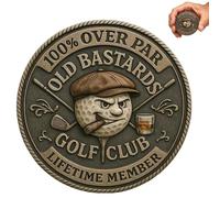 Unique Over Par Old Bastards Golf Coin, Funny Golf Challenge Coin for Men with Whiskey Design, Lifetime Golfs Club Member Coins, Gag Gift for Golfers, Friends, Lovers (1PC)