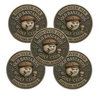 Unique Over Par Old Bastards Golf Coin, Funny Golf Challenge Coin for Men with Whiskey Design, Lifetime Golfs Club Member Coins, Gag Gift for Golfers, Friends, Lovers (5PCS)