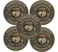Unique Over Par Old Bastards Golf Coins, Funny Golf Challenge Coins for Men Golfers with Whiskeys Design, Lifetime Golfs Club Member Coins, Gag Gift for Golfs Player and Lover (5pcs)