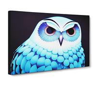 Unique Owl Canvas Print | Gallery Wrapped 30mm Frame Wall Art | 30x20 inches | Ready to Hang | Contemporary Animals Picture | Living Room Bedroom Lounge Office