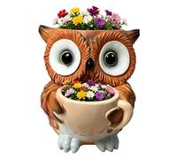 Unique Owl Planter Pot,Resin Cute Owl Planter with Drainage Hole,Animals Shaped Succulent Creative Flower Pots,for Indoor Outdoor Garden Patio Home Desktop Office Windowsill Decoration
