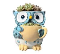 Unique Owl Planter Pot,Resin Cute Owl Planter with Drainage Hole,Animals Shaped Succulent Creative Flower Pots,for Indoor Outdoor Garden Patio Home Desktop Office Windowsill Decoration