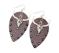Unique Oxhead Inspired PU Leather Earrings Lightweight and Elegant Lightweight Metal Jewelry Accessories for Casual Excursions Elegant Design Drop Earrings, one size, as described