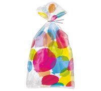 Balloons & Rainbow Birthday Cellophane Bags (12cm x 27cm) - Vibrant & Colorful Party Favor Bags - Perfect for Celebrations & Gifts - 20ct