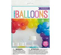 Unique Pack Of 40 Rainbow Latex Balloon Arch Kit