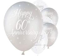 Unique Pack Of 5 Happy 60Th Anniversary 12" Latex Balloons