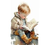 Unique Paper Jigsaw Puzzles - Painted Boy Reading, 70 Piece | 70 Piece Colorful Artwork Jigsaw Puzzle for Adults, Fun and Challenging Brain Exercise for Puzzle Enthusiasts - Ideal Gifts