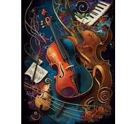 Unique Paper Jigsaw Puzzles - World of Music, 1000 Piece | 1000 Piece Colorful Artwork Jigsaw Puzzle for Adults, Fun and Challenging Brain Exercise for Puzzle Enthusiasts - Ideal Gifts