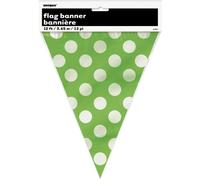 Unique Party 10021 - 12ft Lime Green Polka Dot Bunting Flags