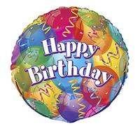 Unique Party 11359 - 18" Foil Brilliant Birthday Balloon, Rainbow