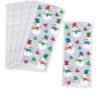Unique Party Cellophane Snowman Christmas Party Bags 13016 – Pack of 20, 11in x 5in (28 x 13 cm)